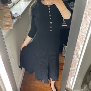 Black midi dress with buttons